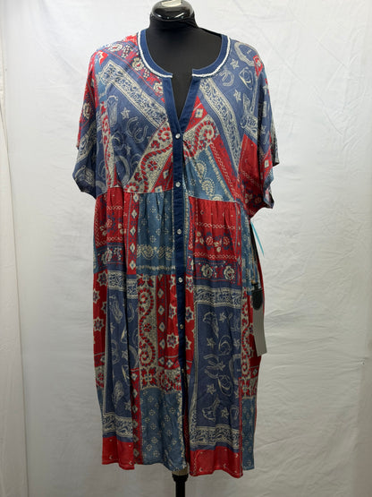 CF105-128 BANDANA PRINT DRESS 2X