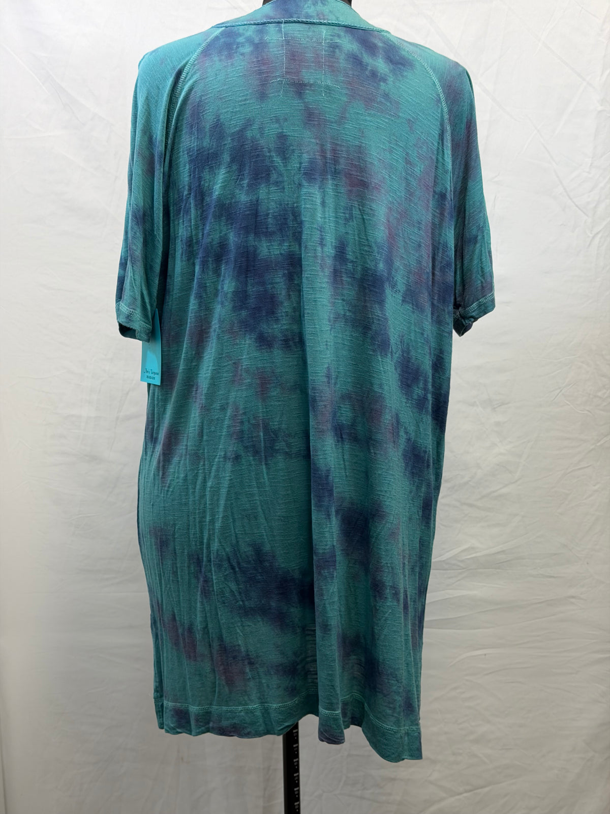CF105-132 GRN/BLUE V NECK TOP 2X