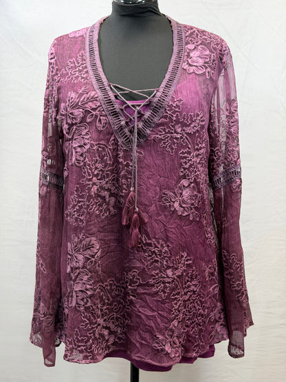 CF106-11 GAUZE/EMB TOP L