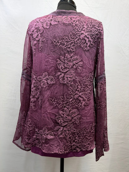 CF106-11 GAUZE/EMB TOP L