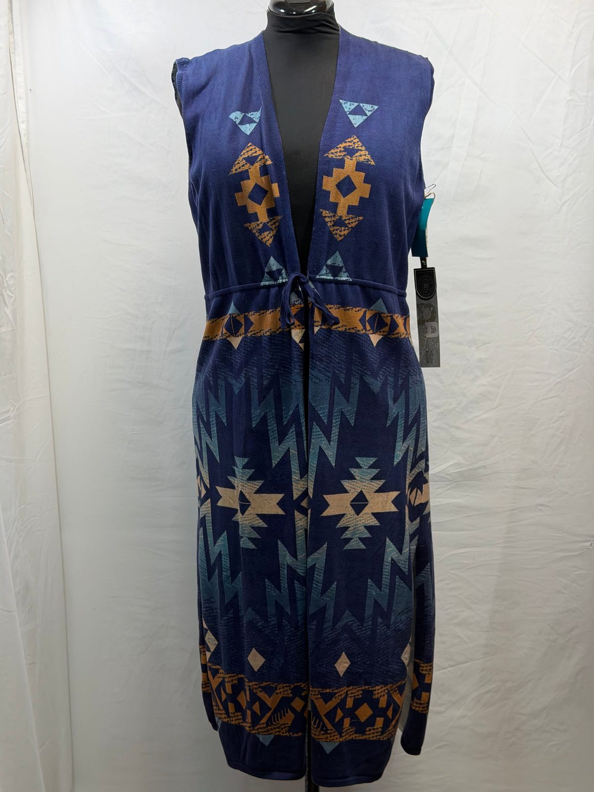 CF106-17 BLUE/GOLD LONG VEST XL
