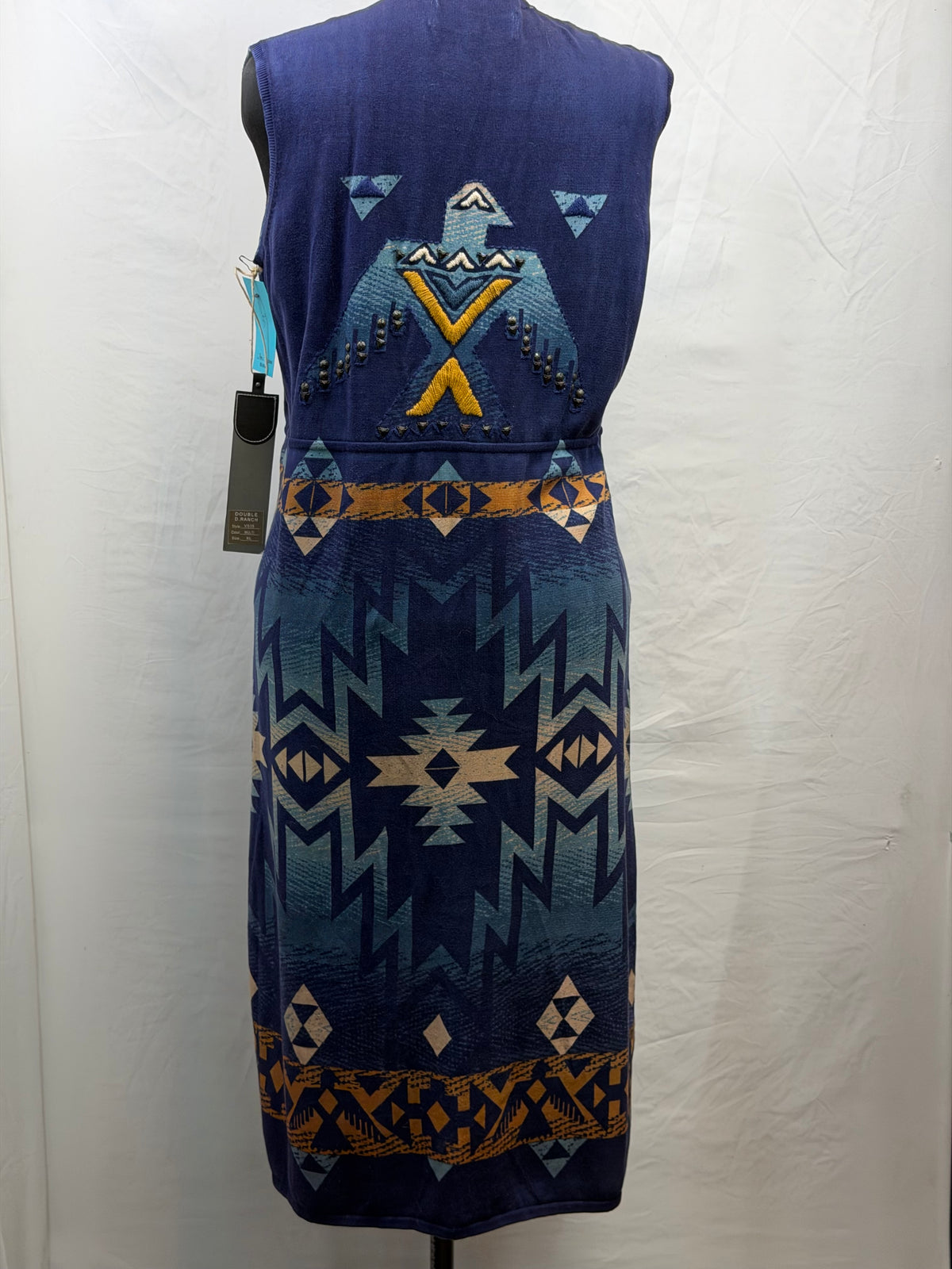 CF106-17 BLUE/GOLD LONG VEST XL