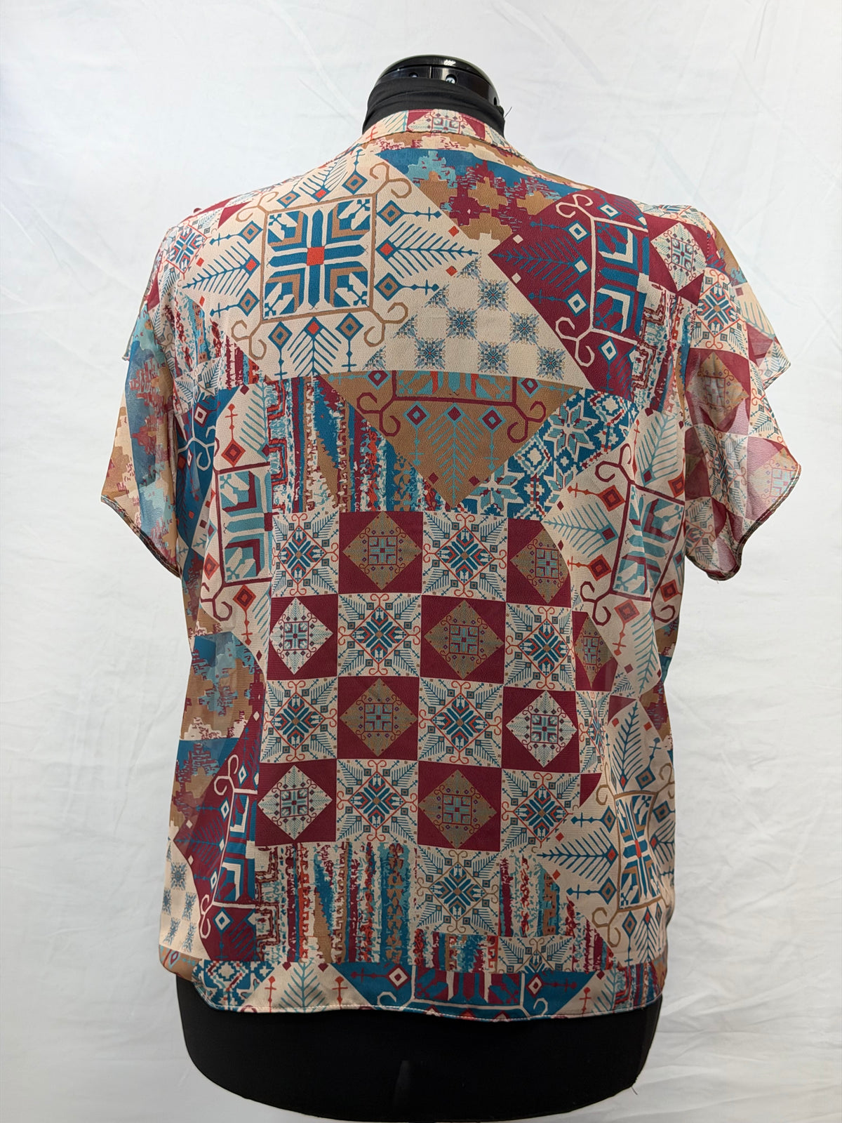 CF106-16 PRINT TIE FRONT TOP XL