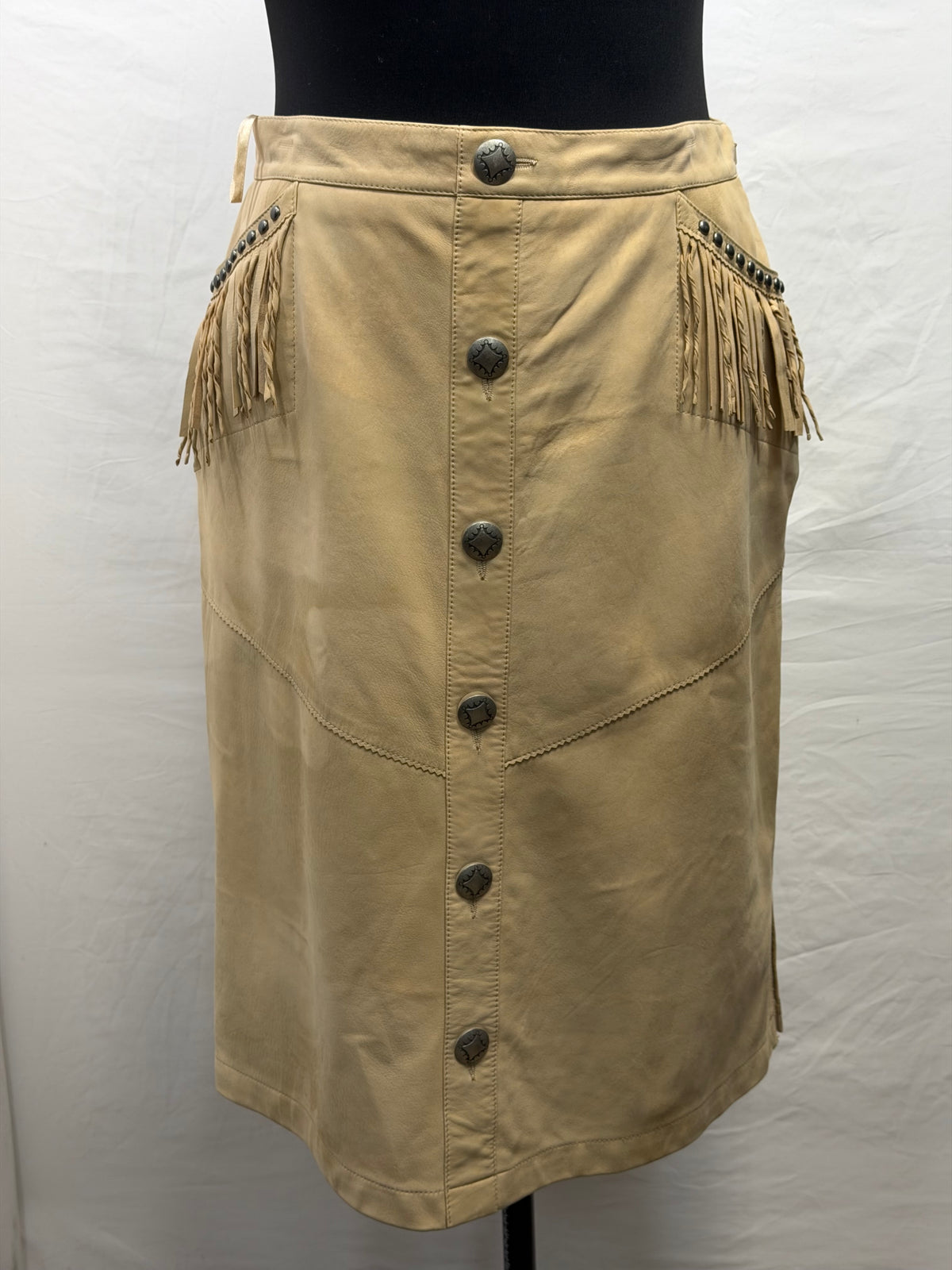 CF33-209 BONE LEATHER SKIRT 14