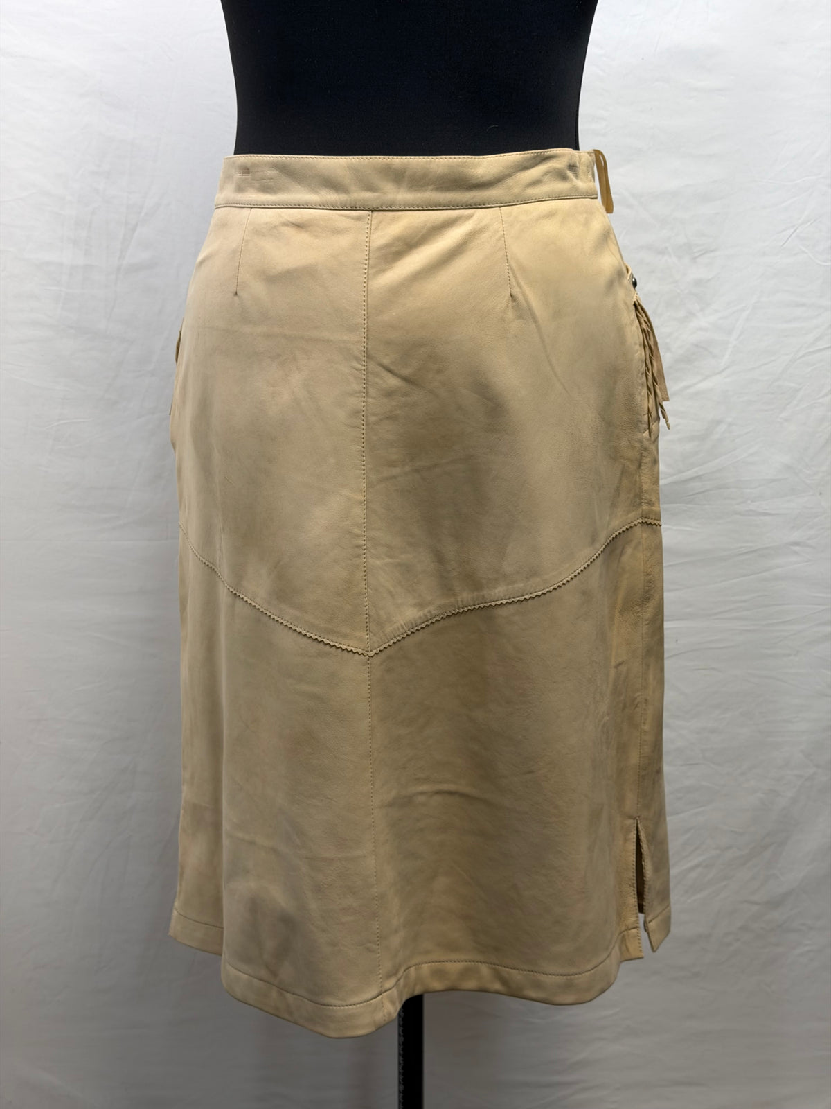 CF33-209 BONE LEATHER SKIRT 14