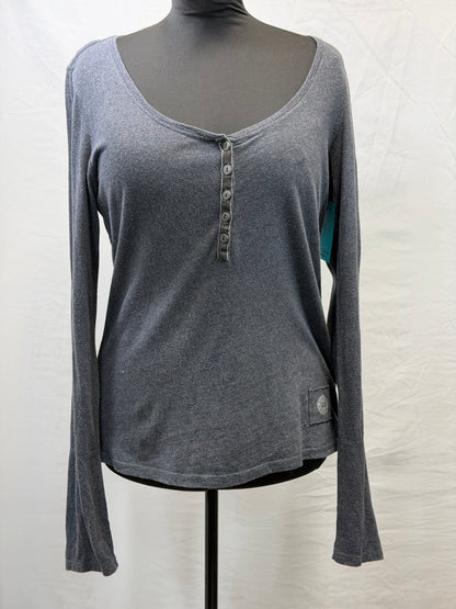 CF111-10 GREY SCOOP NECK HENLEY XL