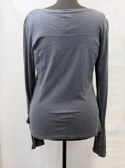CF111-10 GREY SCOOP NECK HENLEY XL