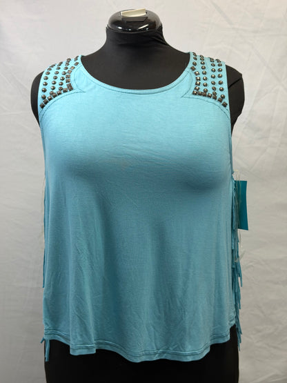 CF111-18 TURQ STUDDED SHOULDER TANK L