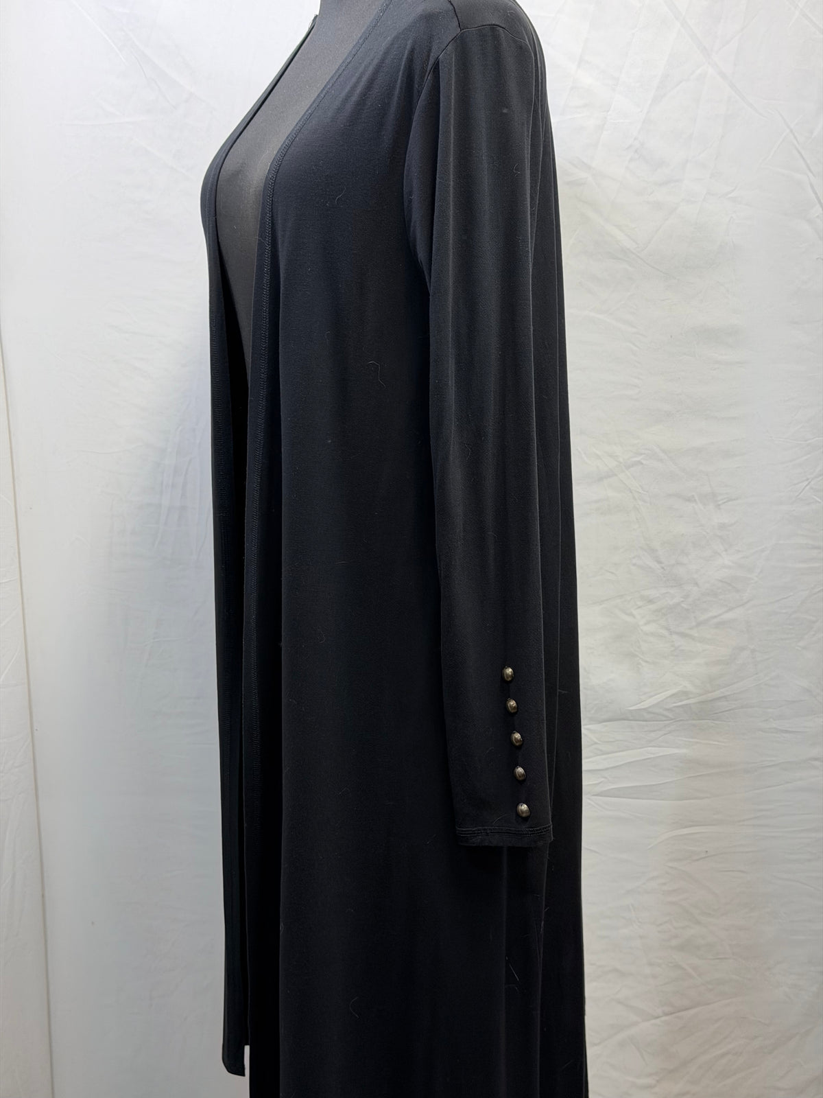 CF111-21 LONG BLK KNIT CARDIGAN M