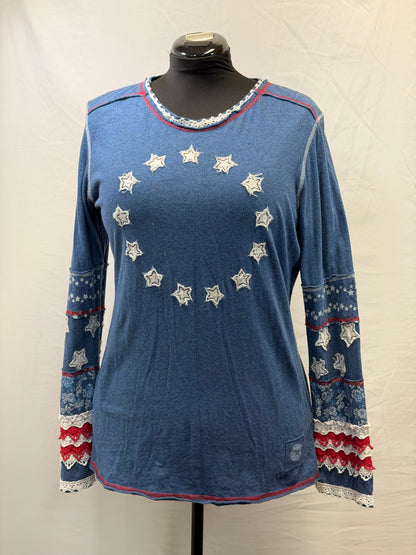 CF111-17 R/W/B STAR TOP XL