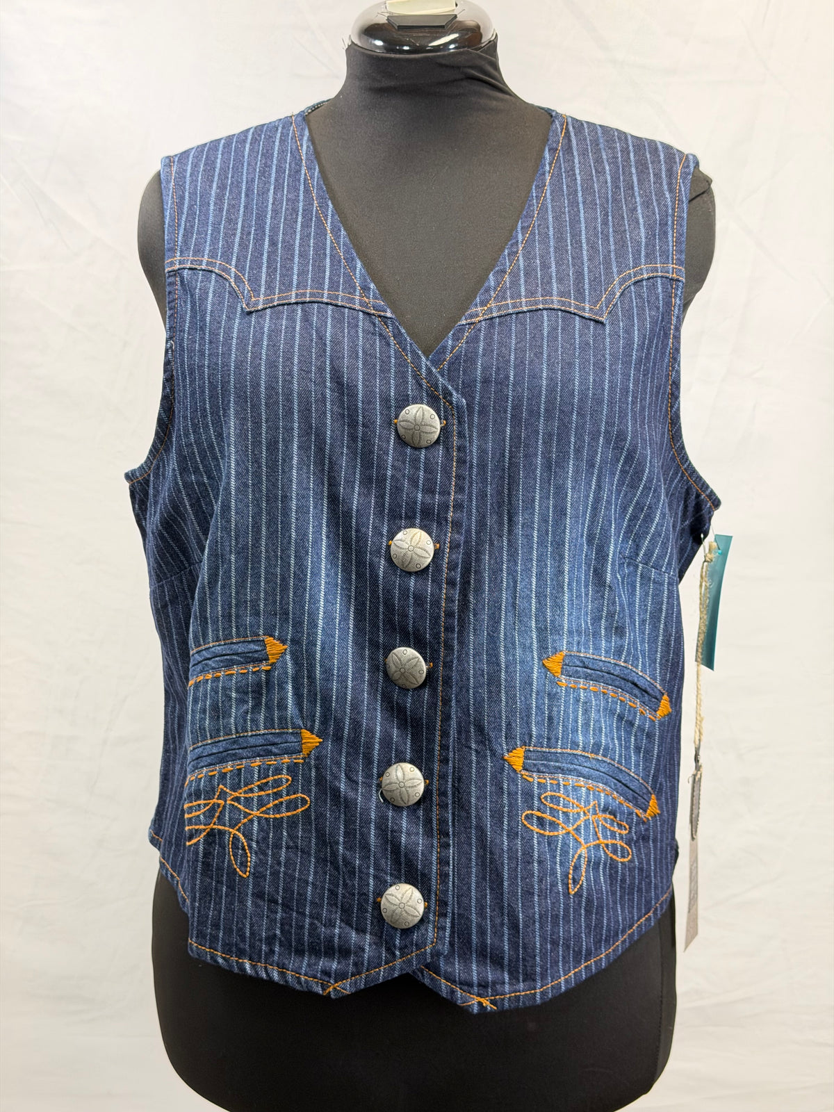 CF33-213 BOOTSTITCHED STRIPED VEST XL