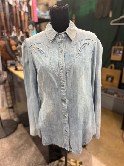 CF57-9 DENIM TENCEL BLOUSE-MED