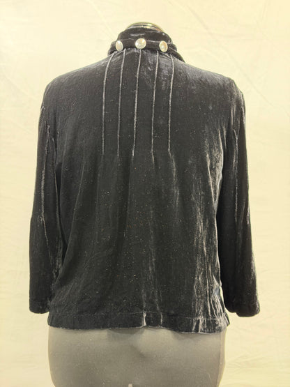 CF33-219 BLK VELVET W/ 3/4 SLEEVE L