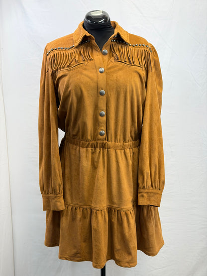 CF33-232 IRON FRINGE COWGIRL DRESS L