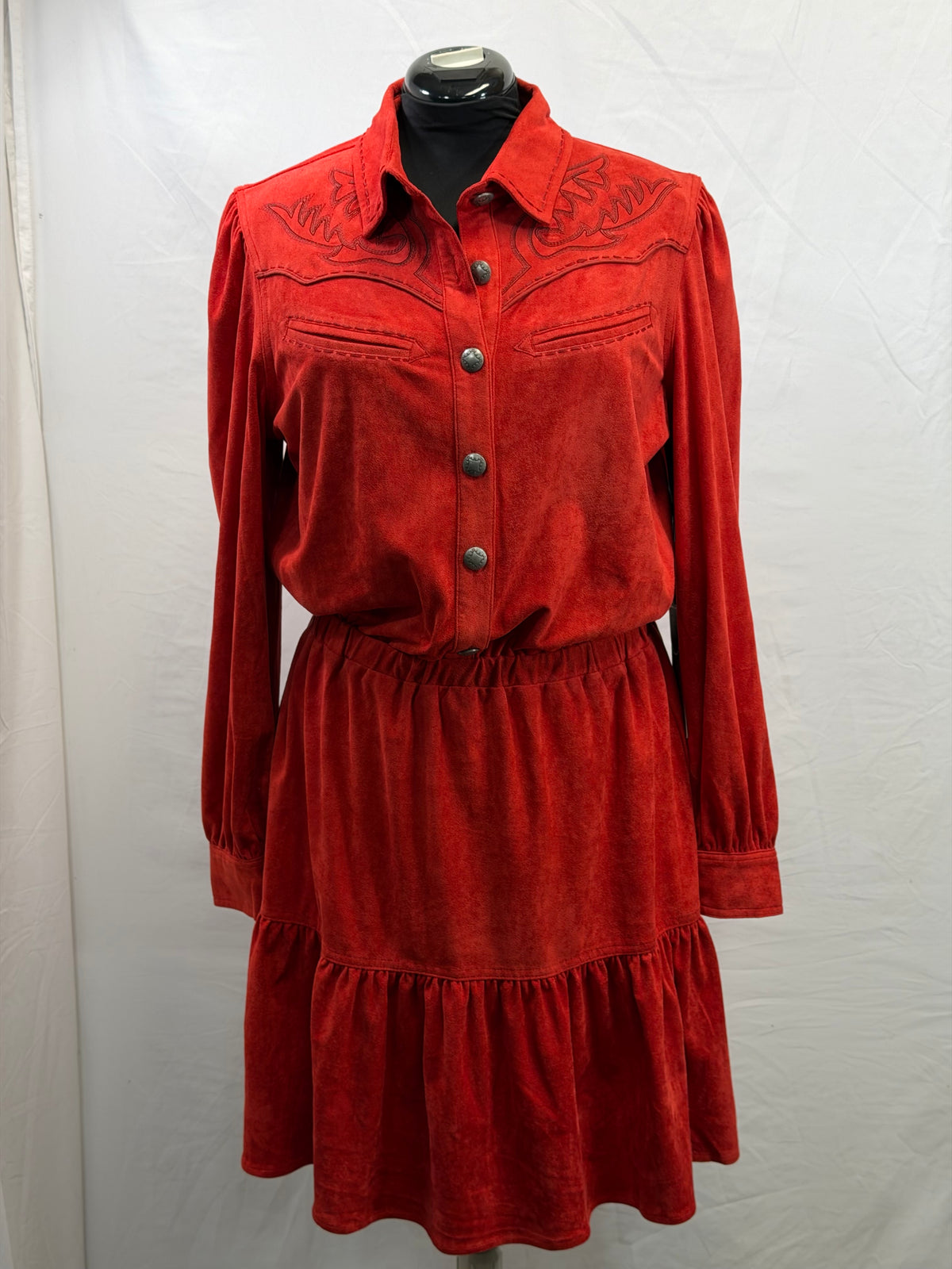 CF33-227 RED HONKY TONK DRESS L