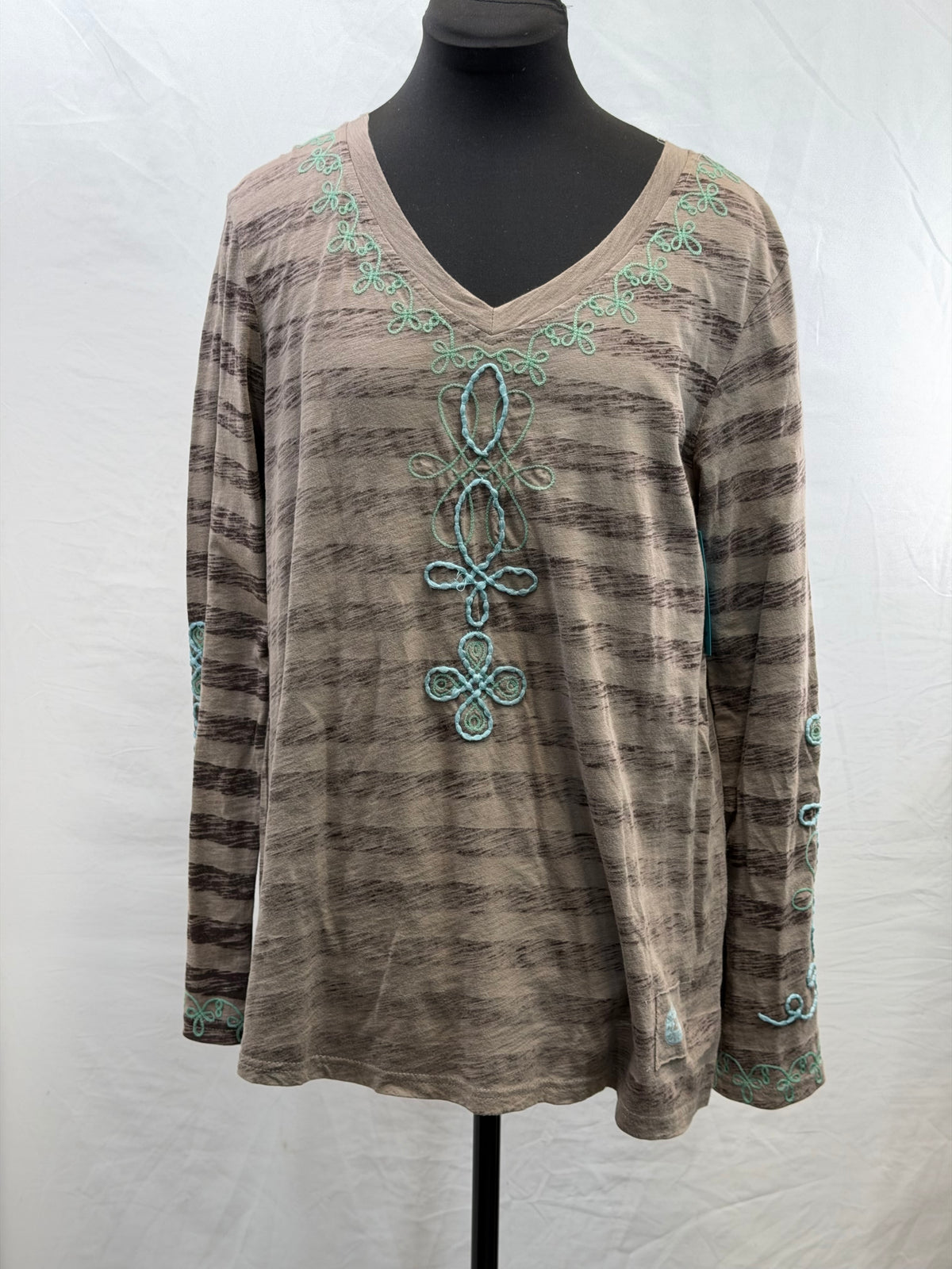 CF54-25 BRN STRIPE BOOTSTITCH TOP M