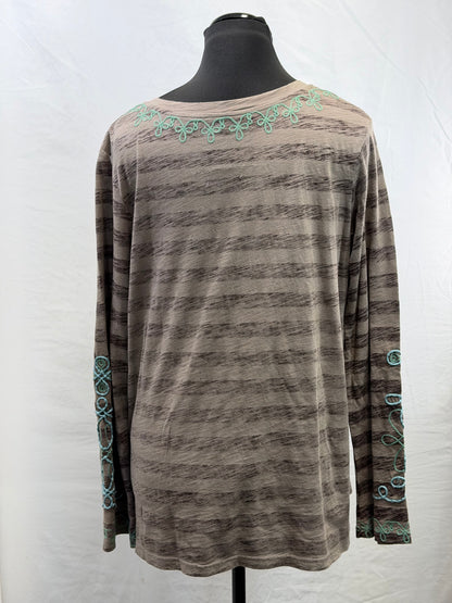 CF54-25 BRN STRIPE BOOTSTITCH TOP M