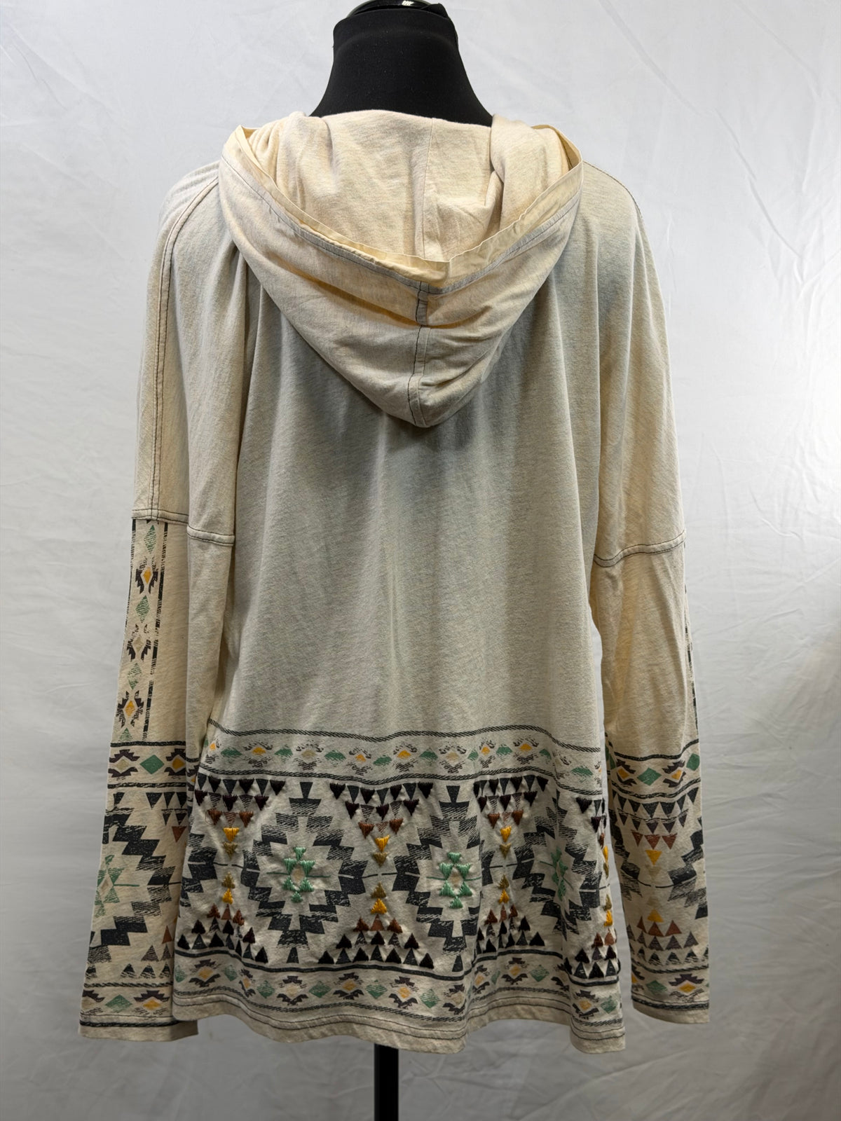 CF54-26 BONE BUTTON FRONT HOODIE L