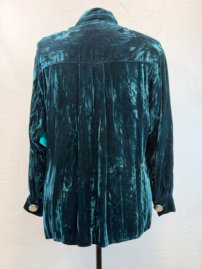CF109-22 TURQ TOP W/SS BUTTONS S