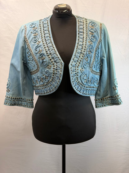 CF109-19 TURQ STUDDED BOLERO L