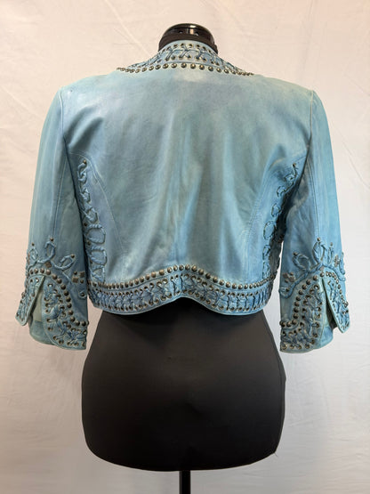 CF109-19 TURQ STUDDED BOLERO L