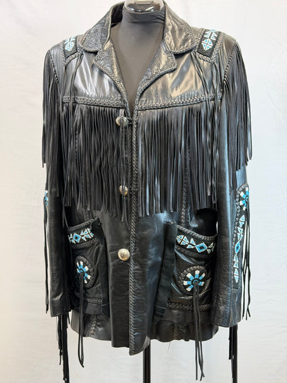 CF109-30 ARTURO BLK LEATHER JACKET 44