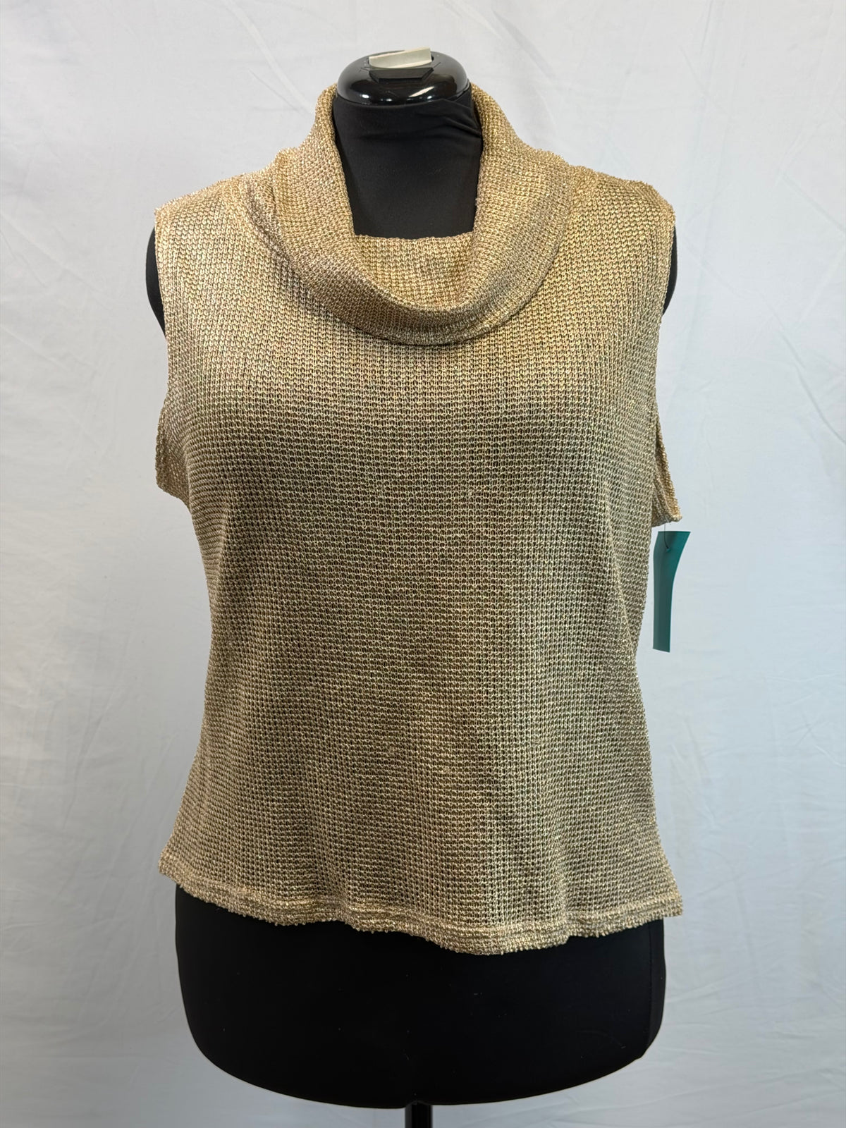 CF109-40 GOLD SVLS COWL NECK TOP L
