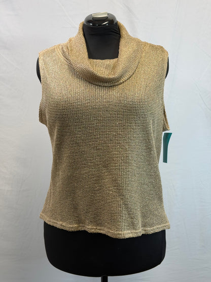 CF109-40 GOLD SVLS COWL NECK TOP L