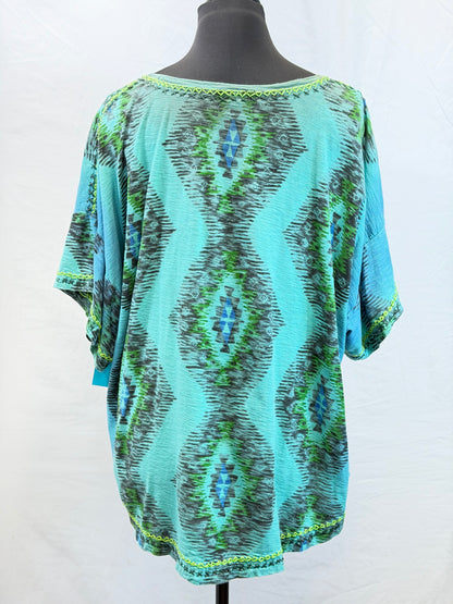 CF109-46 BLU/GRN SS TOP S