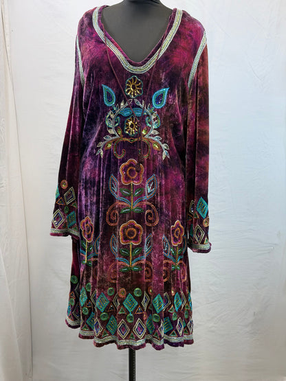 CF109-53 PURPLE VELVET DRESS L