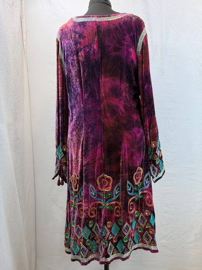 CF109-53 PURPLE VELVET DRESS L