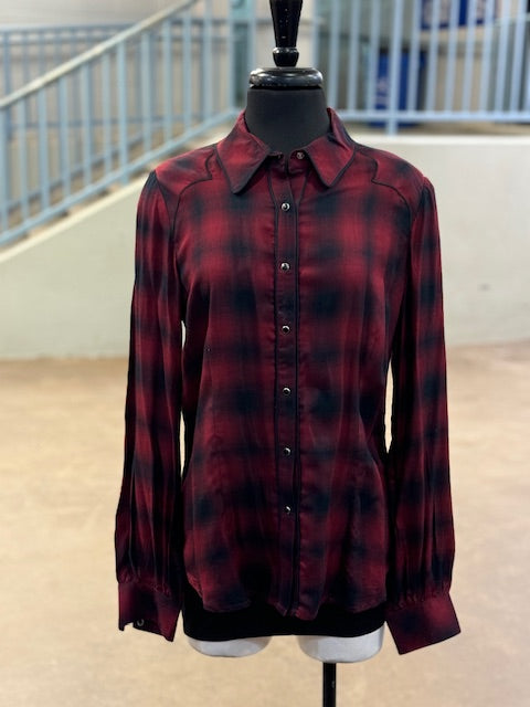 CF12-11 RED/BLK CHECKED WORKSHIRT-MED