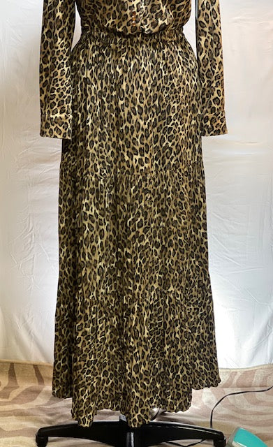 CF5-17 LEOPARD PRINT SKIRT-L