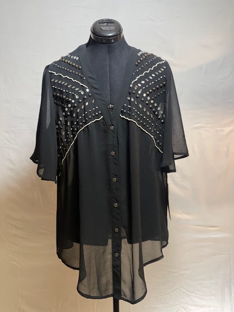 CF38-16 SAL BLOUSE-BLK-M