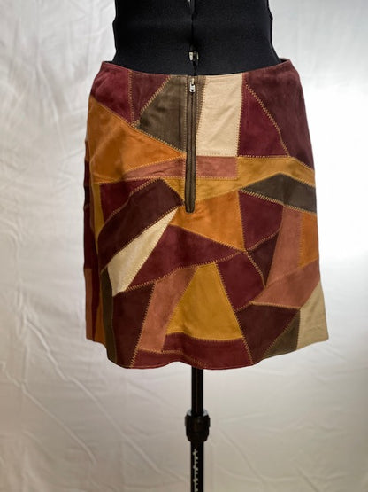 CF42-70 MULTI PATCH LEATHER SKIRT-S