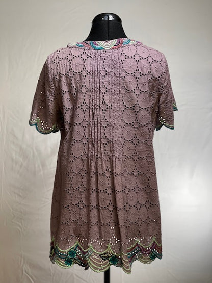 CF42-51 LACE TUNIC-LAVENDER-S