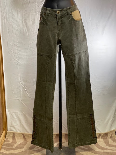 CF42-38 OLIVE DENIM W/LEATHER -8