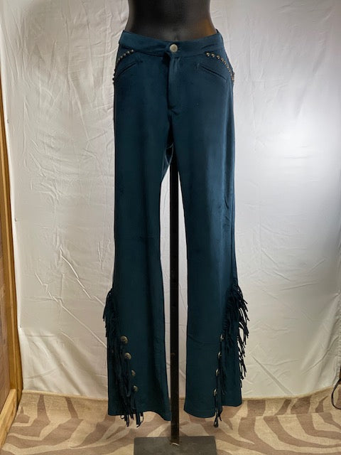 CF42-35 BLUE ULTRA SUEDE PANT W/FRINGE-8