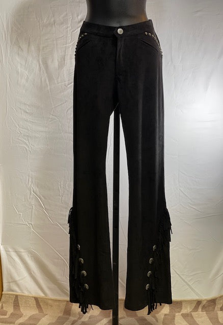 CF42-33 BLK ULTRA SUEDE PANT W/FRINGE 8