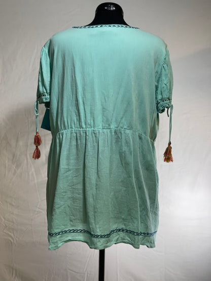 CF30-24 TURQ. FLORAL TOP-1X