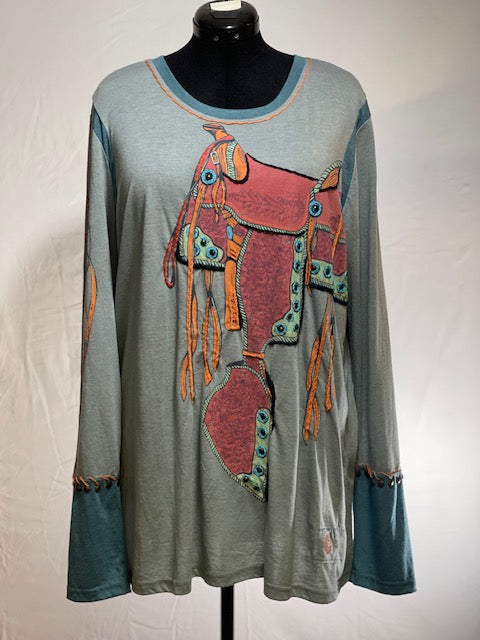 CF44-5 BLUE TEE W/SADDLE-1X