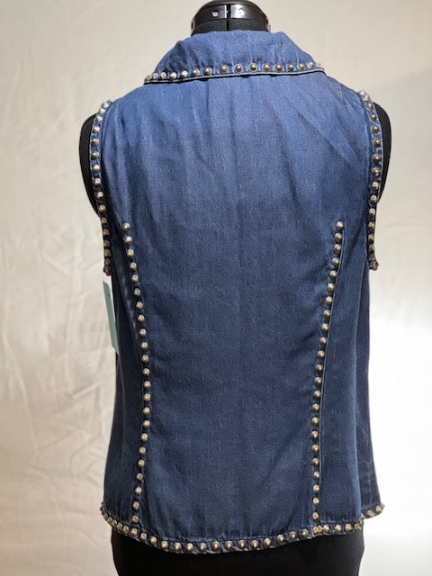 CF46-70 TENCEL VEST W/STUDS-SM