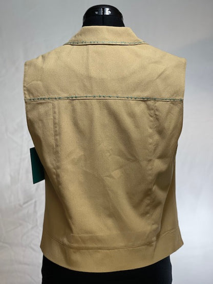 CF46-45 BONE COLOR VEST W/MIRRORS ON POCKETS-SM