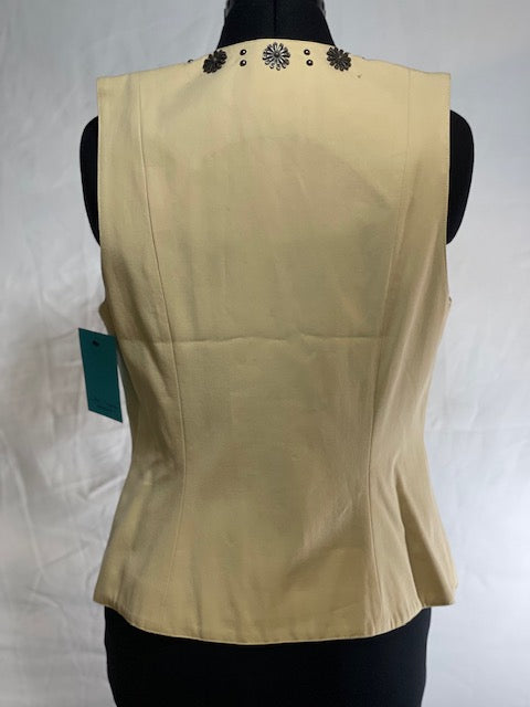 CF46-49 BONE COLOR VEST W/BUTTONS-S