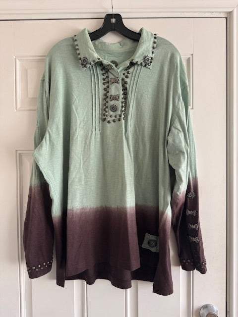 CF30-12 DIP DYED TOP W/CONCHOS-1X