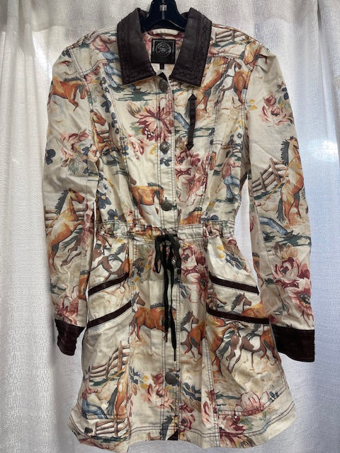 CF26-6 3/4 HORSE FLORAL PRINT JKT-L