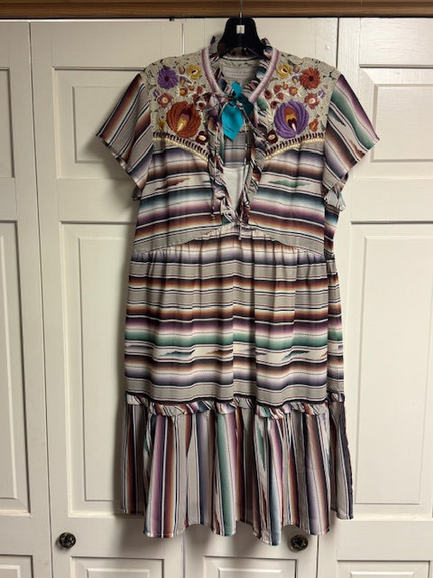 CF19-19 MULTI COLOR DRESS W/STITCH CHEST-MED