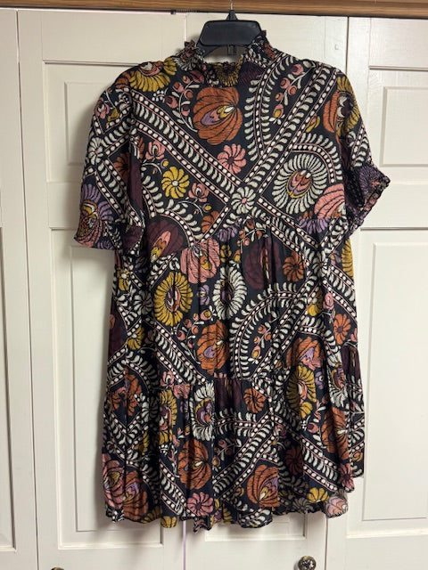 CF19-21 FALL FLORAL DRESS-SMALL