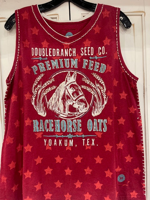 CF33-13 TANK TOP RED W/STARS-LRG