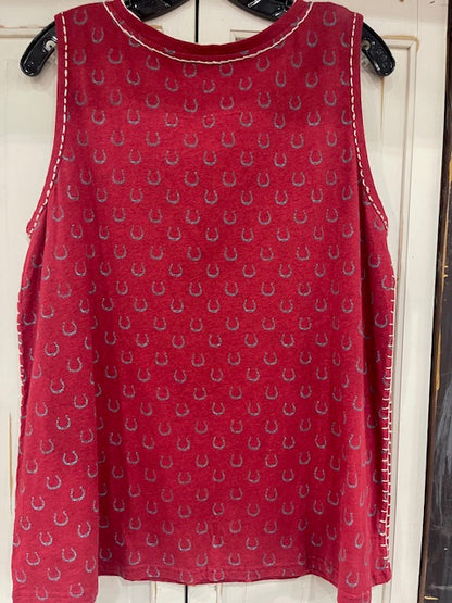 CF33-13 TANK TOP RED W/STARS-LRG